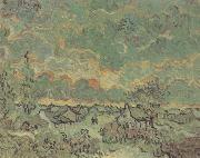 Vincent Van Gogh Cottages and Cypresses:Reminiscence of the North (nn04) oil painting